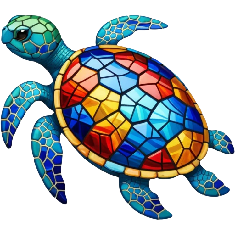 Stained glass turtle emoji
