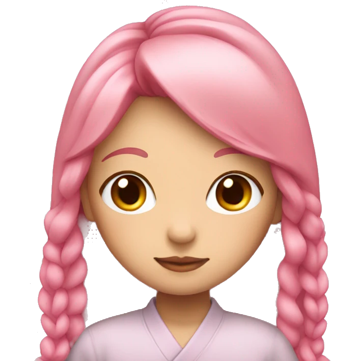 japanese girl with long pink hair emoji