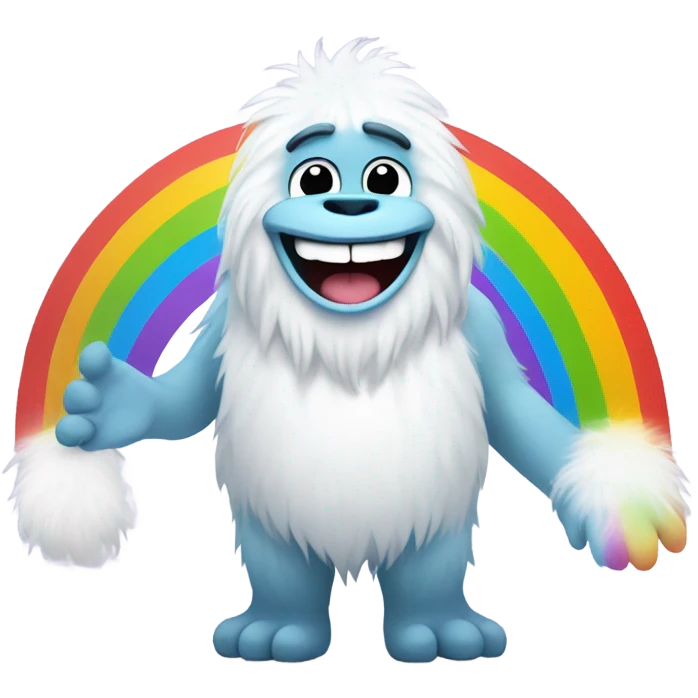  a yeti holding a rainbow poop emoji emoji