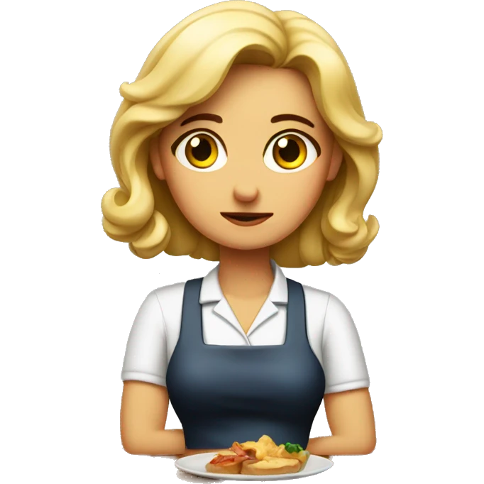 sad waitress serving tapas emoji