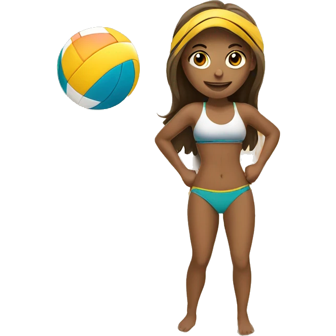 Girls in Bikini playing Beachvolleyball  emoji