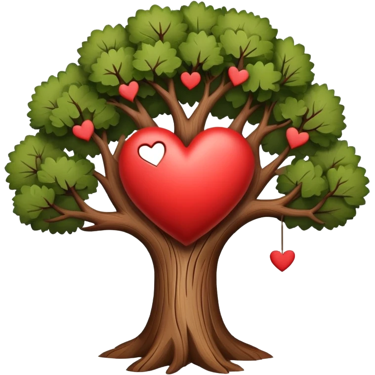 tree with a heart emoji