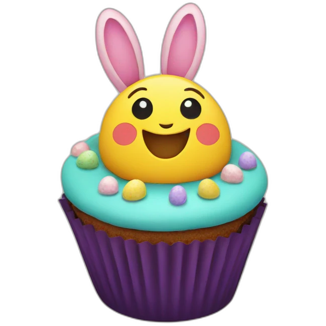Happy Easter cupcake emoji