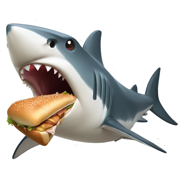 Shark eating nuclear turkey chicken sub emoji