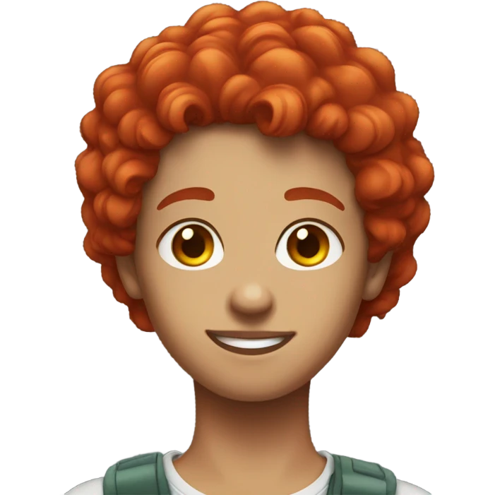 young adult with vibrant red hair emoji