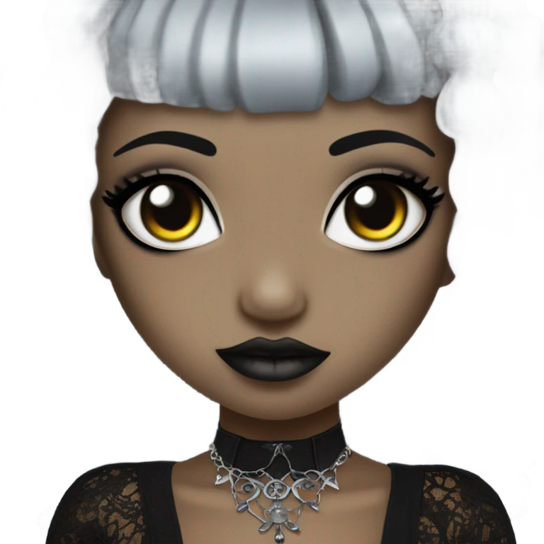 Black Gothic girl evil emoji