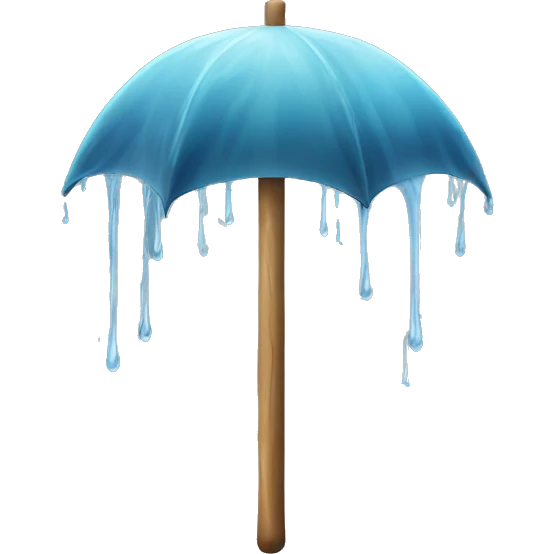 Rain on stick emoji