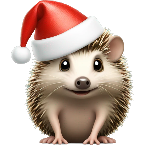 hedgehog with a christmas hat emoji