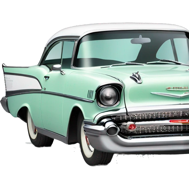 Blue 1957 Chevrolet bel air side view emoji