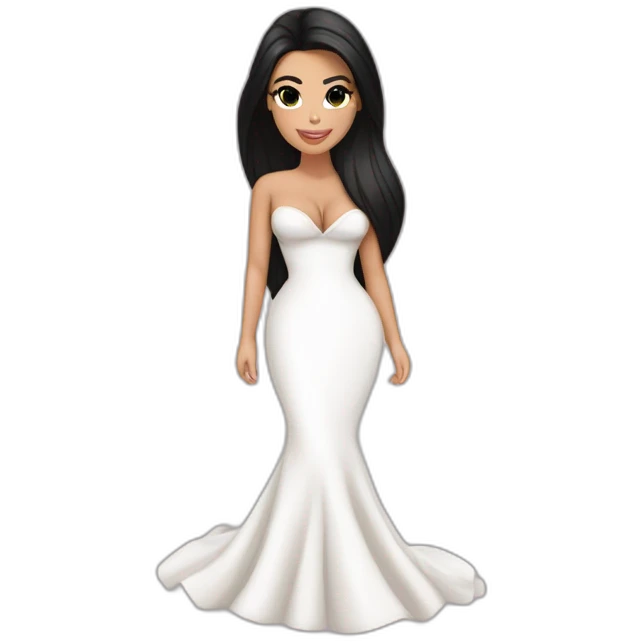 kim kardashian avec une robe de mariée emoji