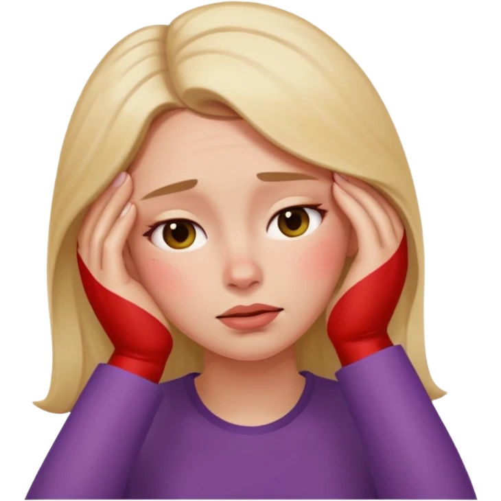 woman fainting with hand on forehead, expressive, apple style emoji emoji