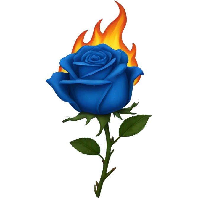 Burning blue rose emoji