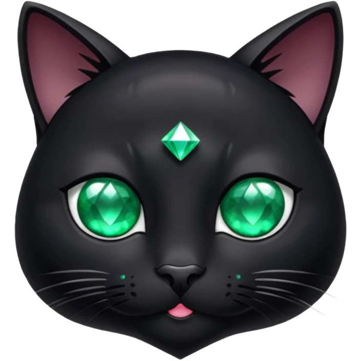 black cat with a small diamond  emoji