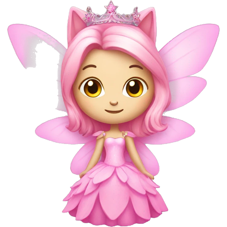 kitty pink princess fairy emoji