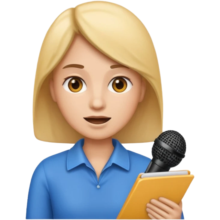 person speaking with a notepad or microphone, user interview emoji emoji