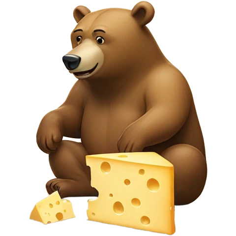 Bear pooping cheese emoji