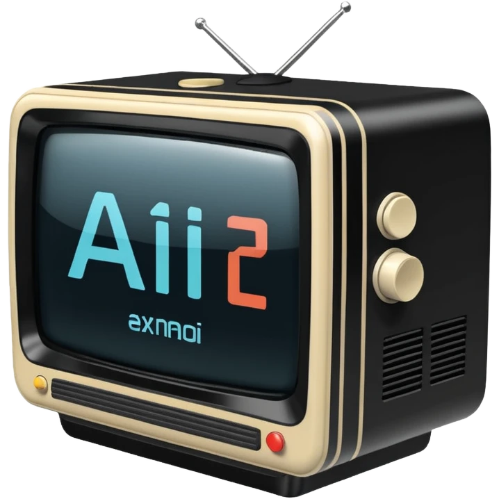 A 2d TV box that reads A.I. emoji