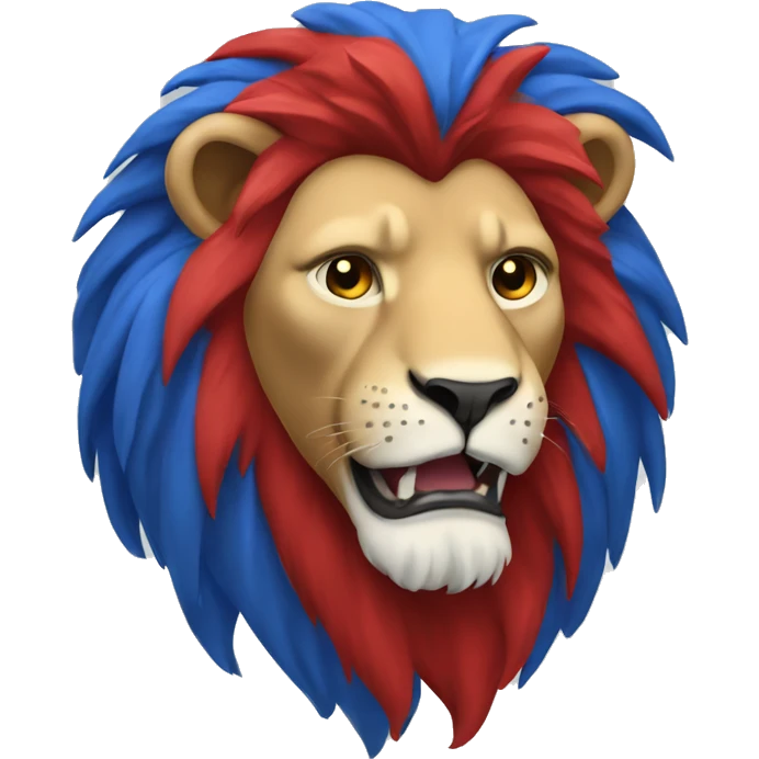 Red and blue lion  emoji