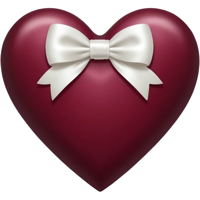 dark maroon heart with white bow emoji