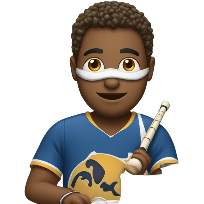 hockey player playing piano has tenis racket has a bead necklace emoji