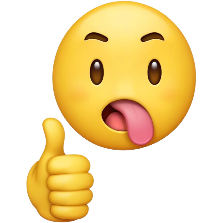 Emoji with tongue sticking out mockingly and a thumbs down  emoji