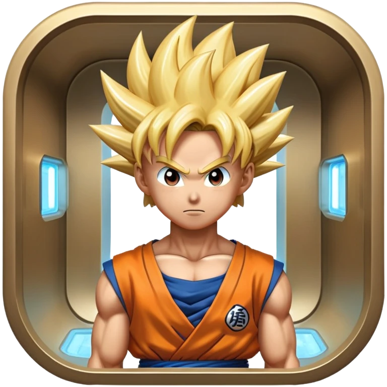 Goku en la cabina de regeneracion emoji