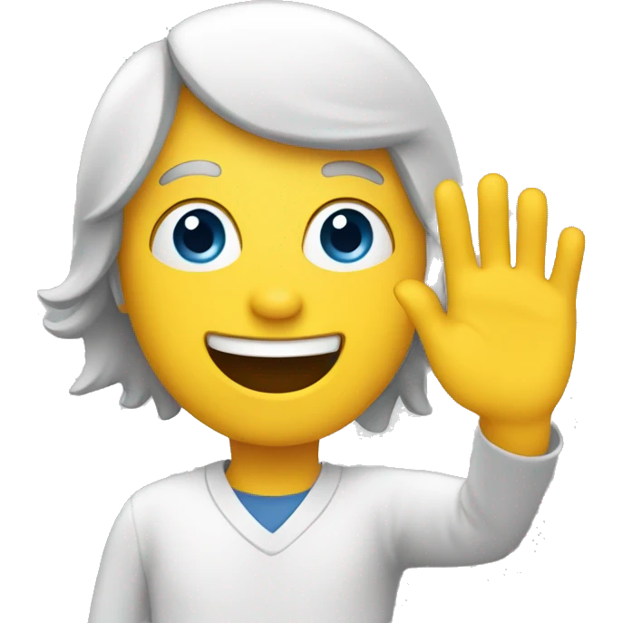Person waving hi emoji