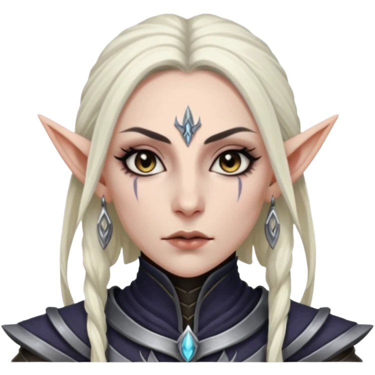 ESO female dark elf warrior with lashes and earrings emoji