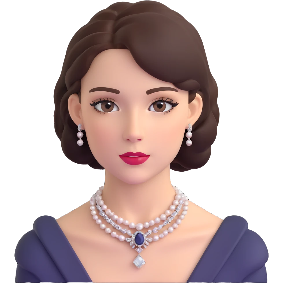 Sophisticated British young woman with classic style, tasteful makeup and delicate jewelry emoji