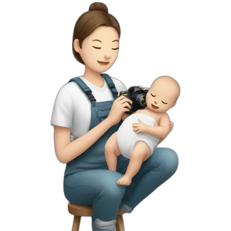 photographer photographing a newborn emoji