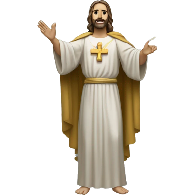 Cristo rey levantando los brazos emoji