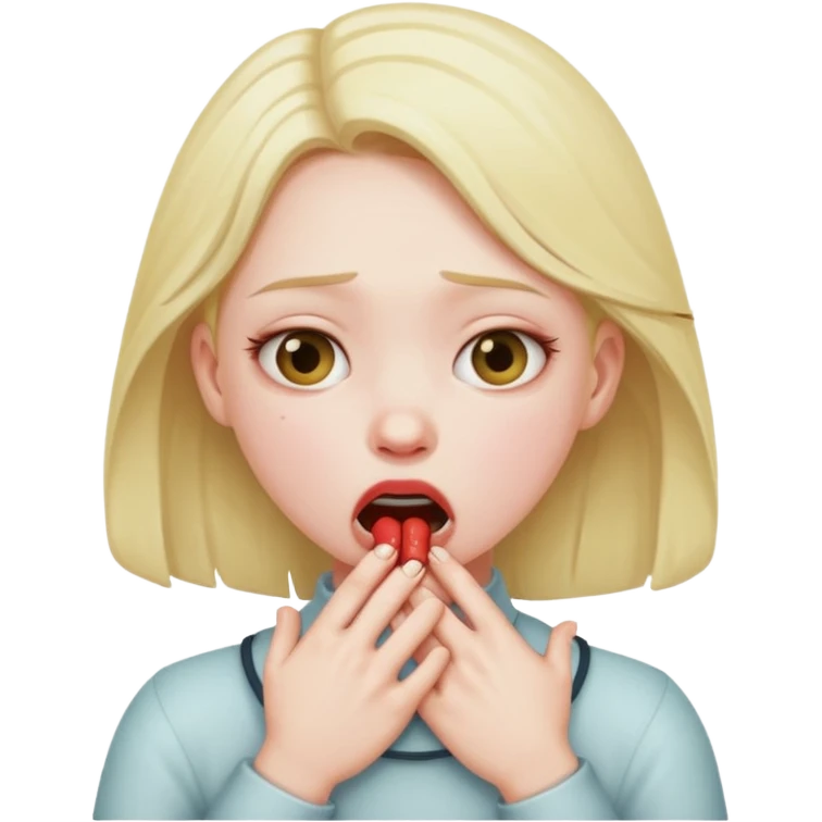 girl choking herself emoji