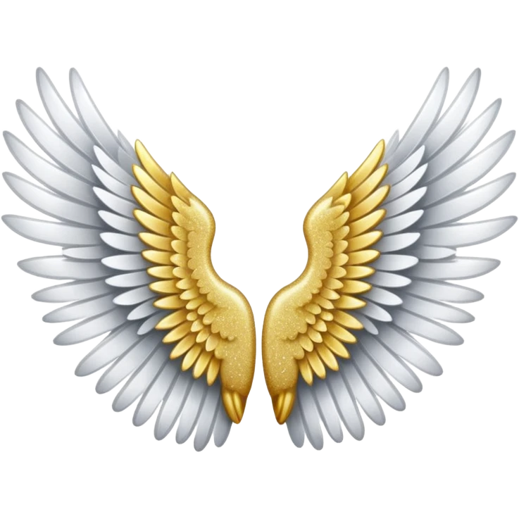 wings glitter white emoji