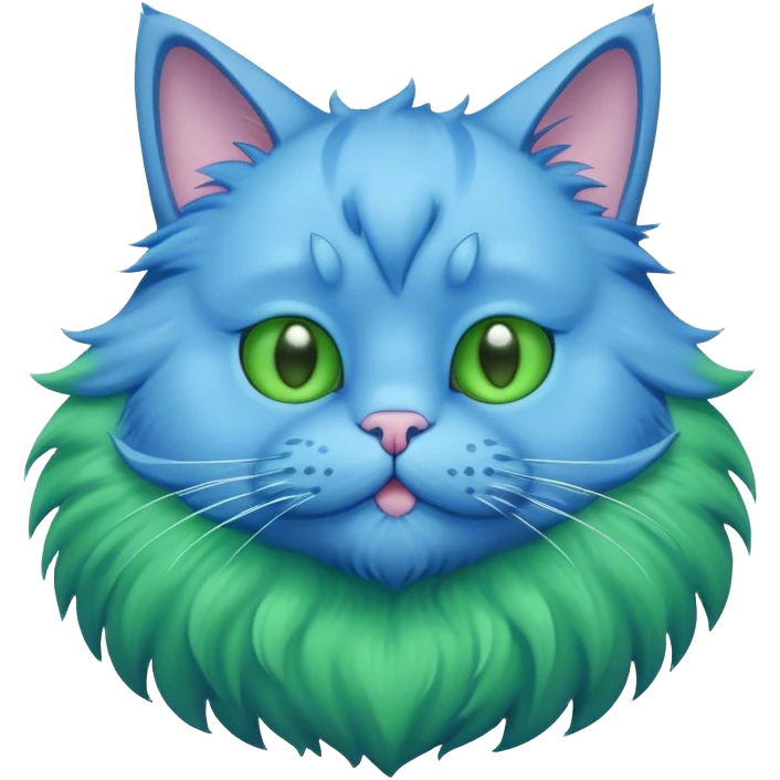 Blue cat with a green beard emoji