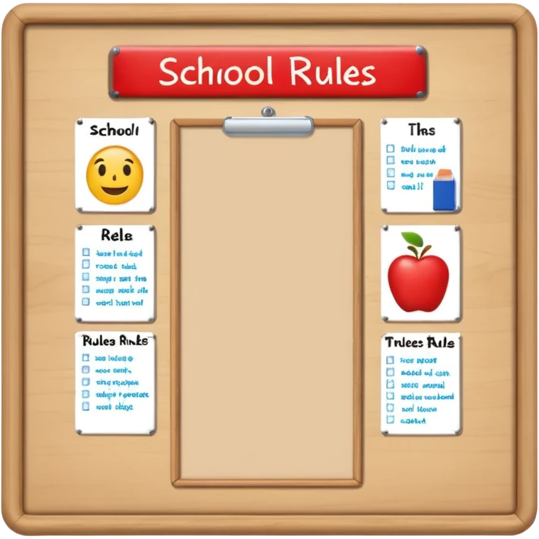 school rules on the noticeboard  emoji