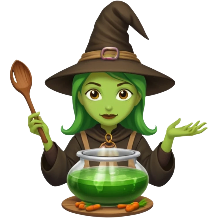 green witch cooking potion emoji