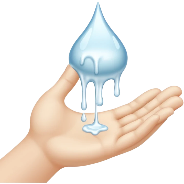 Hand with white liquid dripping off emoji