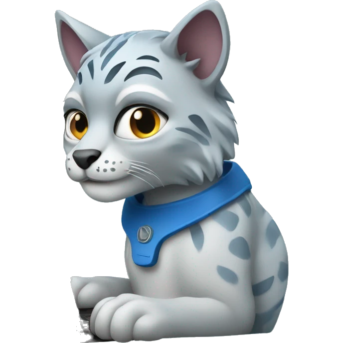 A blue lynx with a laptop emoji