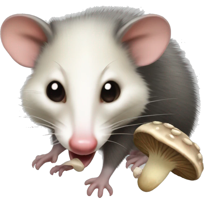 Opossum with mushrooms emoji