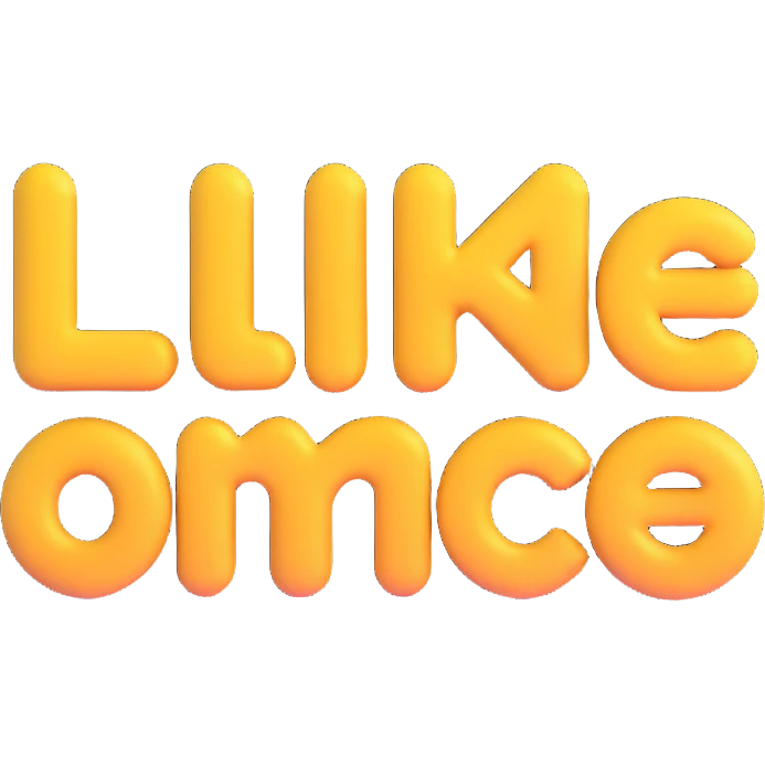 colorful 3D circular emoji with the word 'like' in the center in a modern font emoji