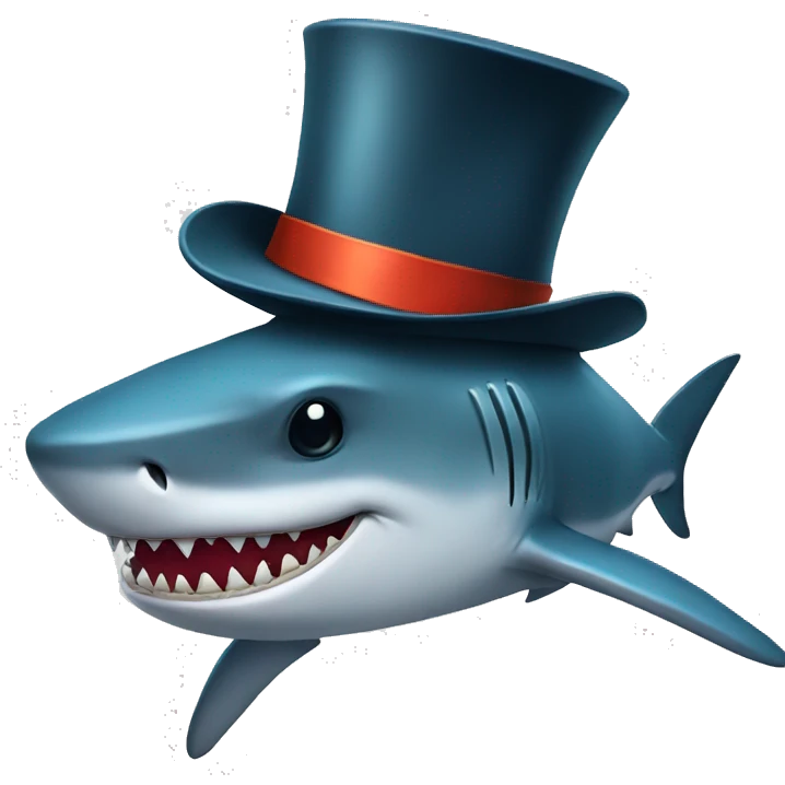 shark whit tophat emoji