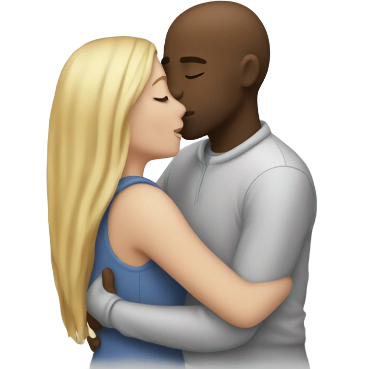 white couple kissing and hugging emoji