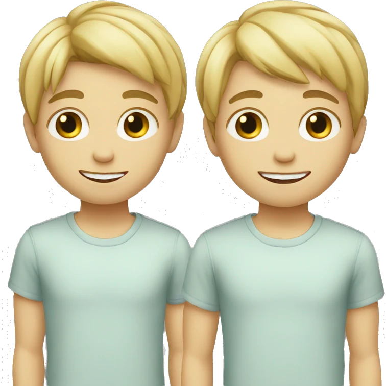 Twin blond boy young adults emoji