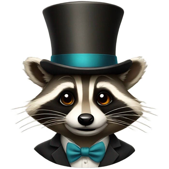 rich raccoon with a top hat emoji