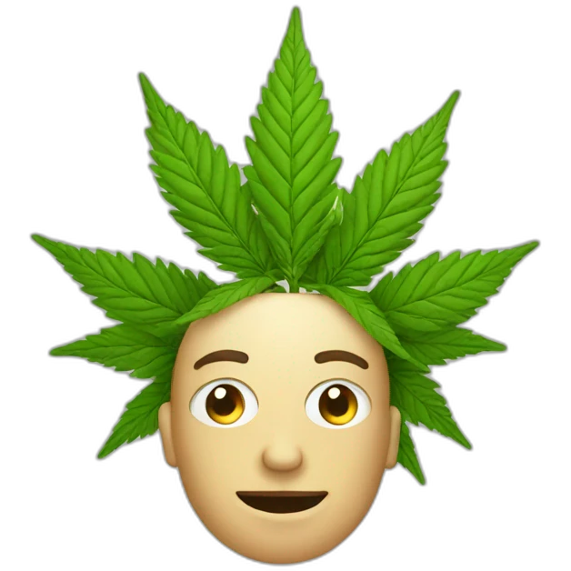 cannabis avec yeux emoji