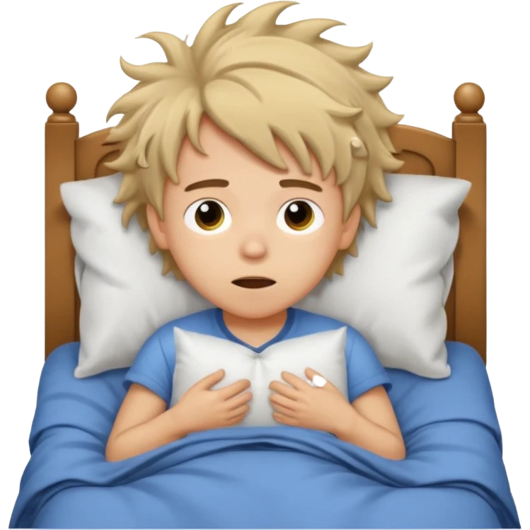 emoji- of a cute boy waking up in bed emoji