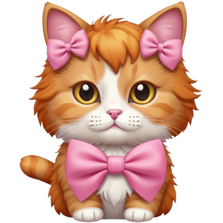 Cute Cat wearing a pink bow  emoji