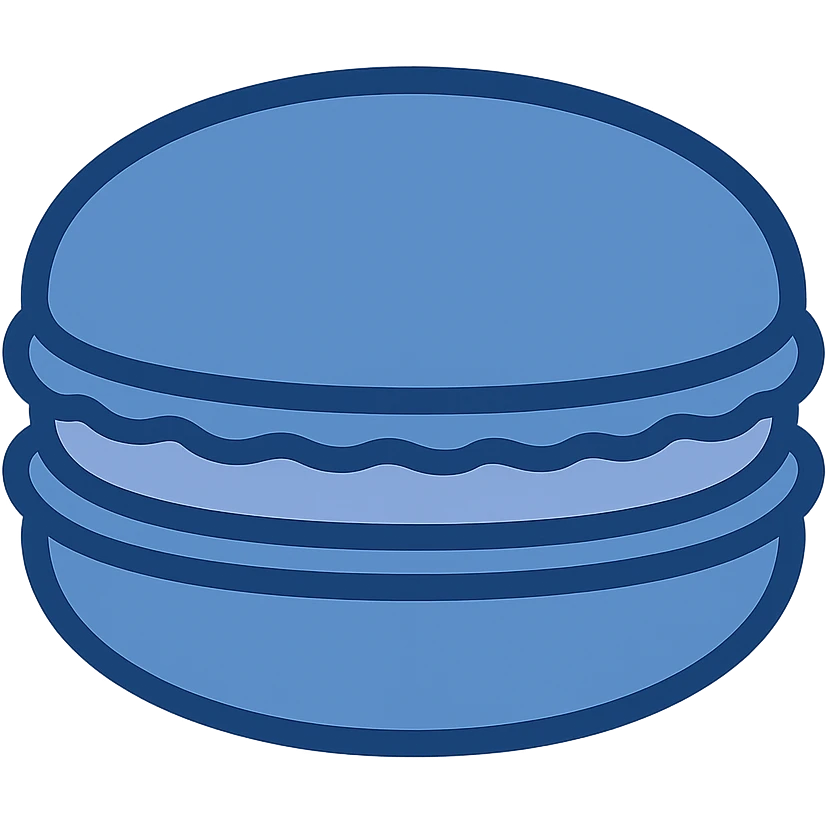 blue flat macaron, minimal, blue tones emoji