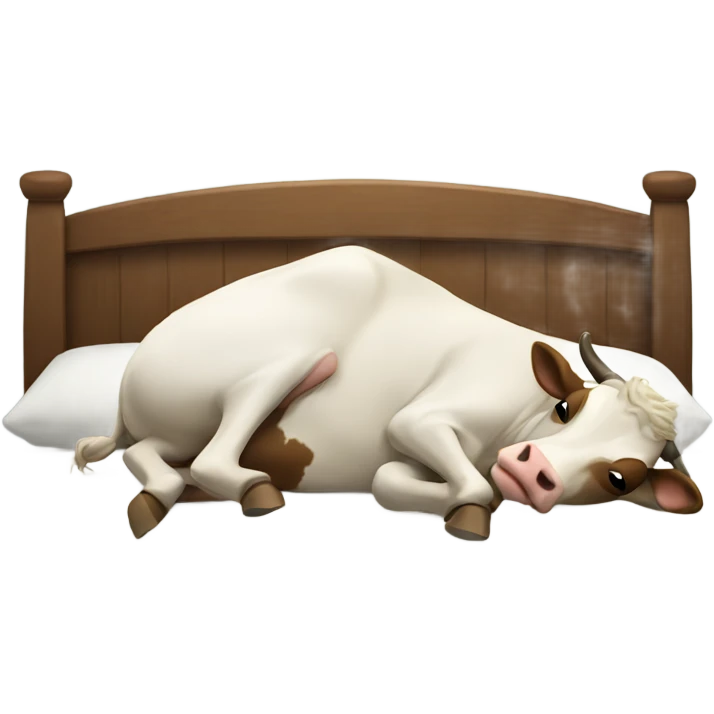 Cow sleeping on a bed  emoji