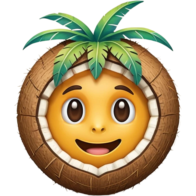 3d style cocnut emoji